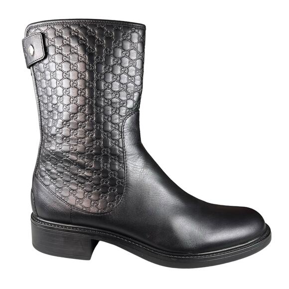 Gucci Womens Microguccissima Black Leather Ankle Boots EU 39 US 9 - Picture 1 of 15